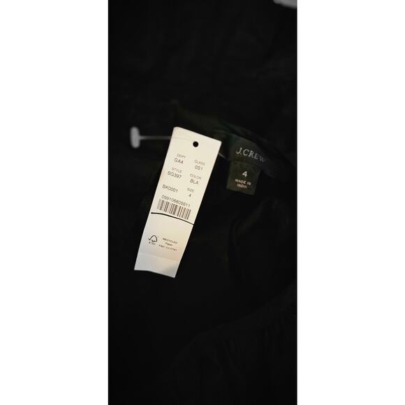 NWT JCREW Side-Cutout Cotton Poplin Dress $148 SIZE 4 Black Midi - Picture 4 of 4